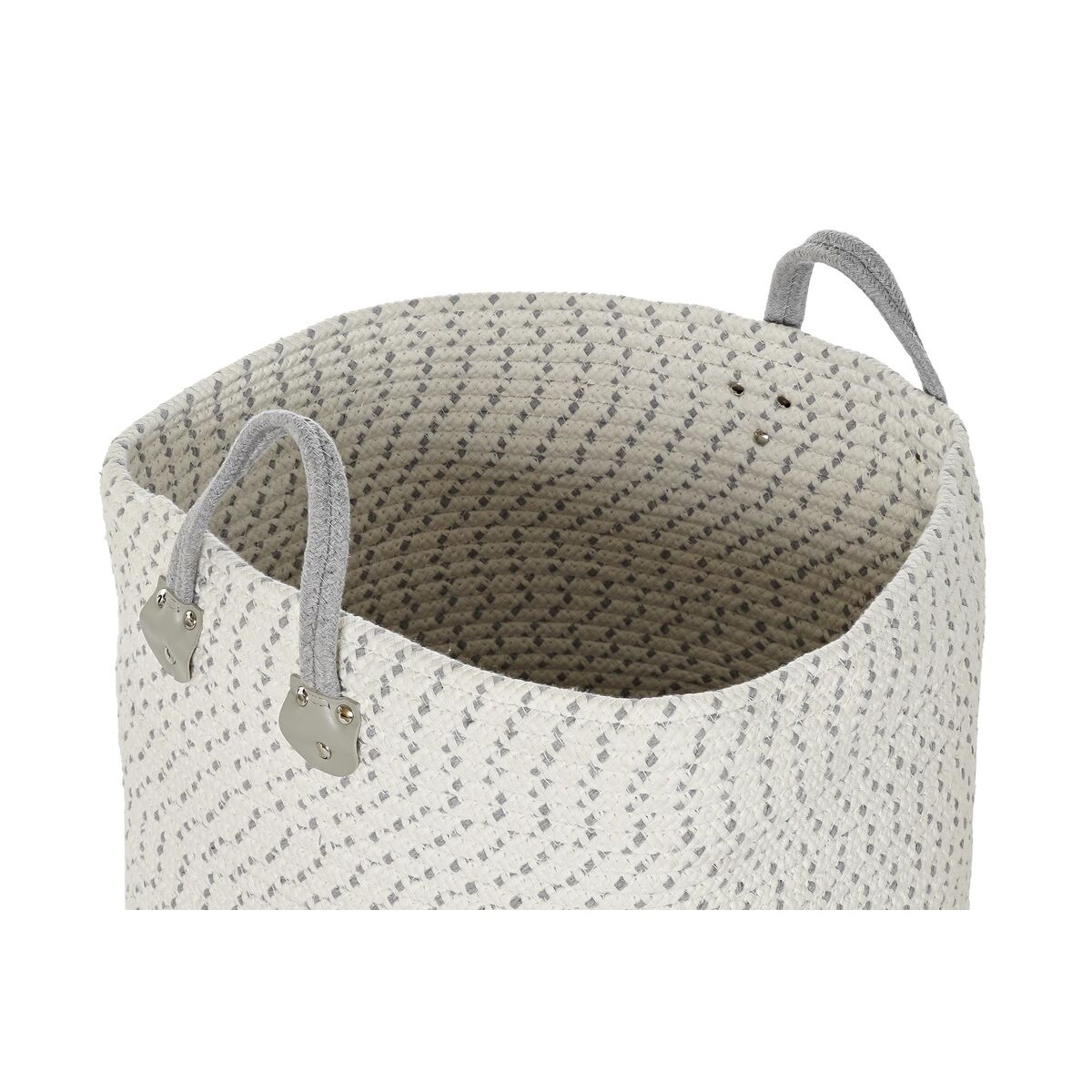 Korb-Set DKD Home Decor Weiß Grau Hellgrau (2 Stücke) (2 Stück)